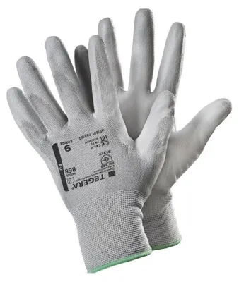 Produktbild von Ejendals TEGERA 868, Werkstatthandschuhe, Grau, Erwachsener, Erwachsener, Ölbeständig, Kratzresistent, Polyester, Polyurethan