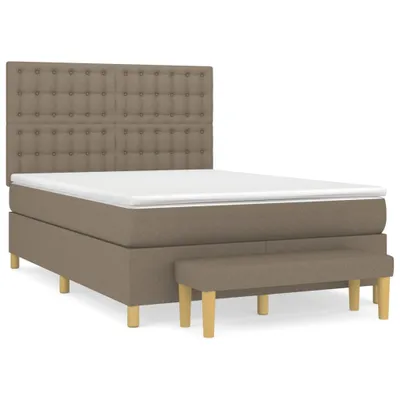 Produktbild von vidaXL Boxspringbett mit Matratze Taupe 140x200 cm Stoff