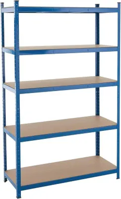 Productafbeelding van Famanu regalsysteem voor zware lasten - Verzinkbaar keldervak en werkplaatsrek, 200 x 120 x 50 cm - Draagvermogen: 875 kg