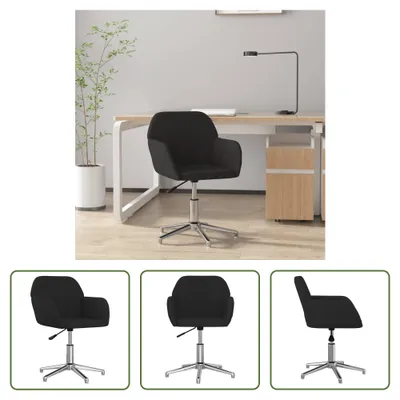 Produktbild von The Living Store Bürostuhl Drehbar Schwarz Stoff