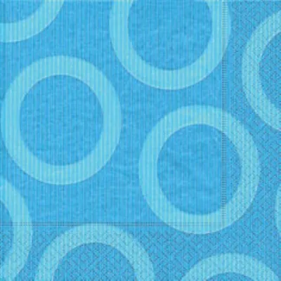 Produktbild von 20 LUNCH SERVIETTEN 33x33cm CIRCLE Kreise BLAU