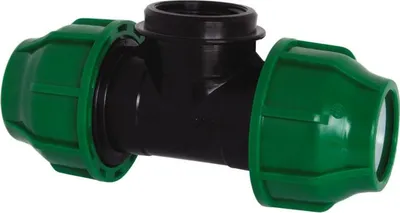 Produktbild von PP Rohr Verschraubung Grün PN10 Klemmfitting, T-Stück 20 x IG 3/4" x 20