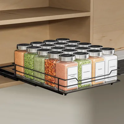 Produktbild von Ausziehbares Gewürzregal für den Schrank, schwarz