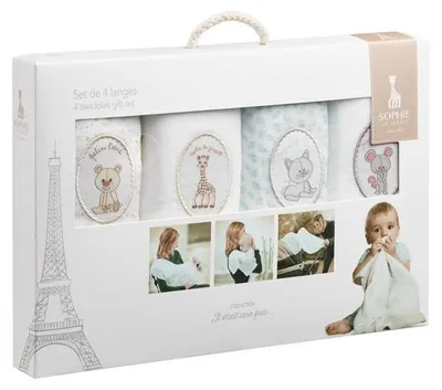 Produktbild von Sophie la girafe 850724, Wickeldecke, Weiß, Muster, Junge/Mädchen, Sommer, 3 Monat( e)