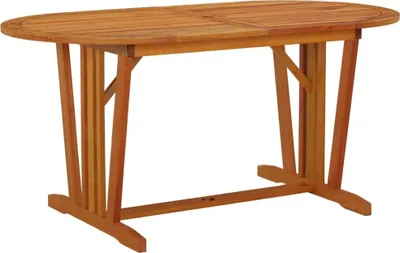 Image de Table de jardin 160x85x75 cm en bois massif d'eucalyptus