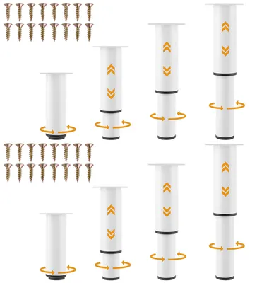 Produktbild von 8 verstellbare Möbelbeine, 12-21 cm, Metallfüße für Möbel