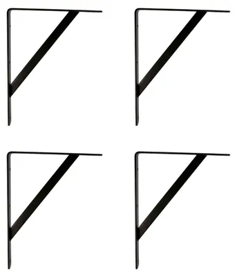 Imagen del producto de Amig - Pack de 4 soportes para estanterías, color | Ángulo para estanterías, 300 x 225 mm | Resistente