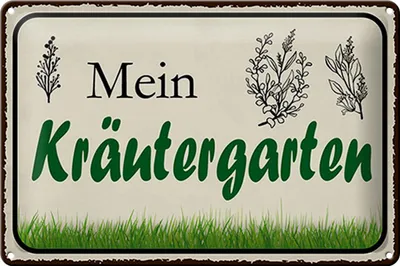 Produktbild von Blechschild Spruch 30x20cm mein Kräutergarten Garten