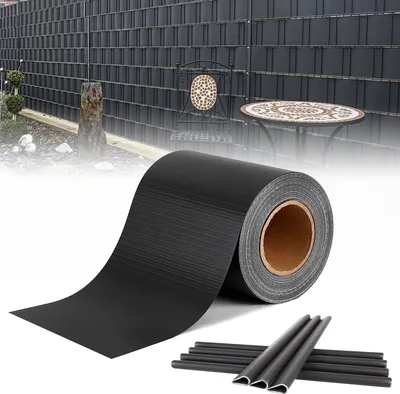 Produktbild von YARDIN PVC pásy pro ochranu soukromí dvojitý plot, 65 m x 19 cm plot pro ochranu soukromí větrná clona zahradní plot včetně 30 upevňovacích spon, antracitová barva
