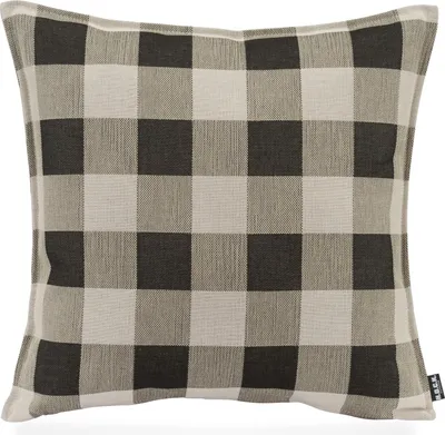 Produktbild von H.O.C.K. Garny Outdoor Kissen 50x50cm mit Biese kariert col. 4 schwarz