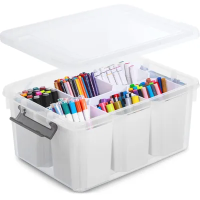 Image de Boîte de rangement écologique avec 6 compartiments et couvercles