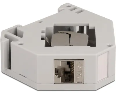Produktbild von Delock Hutschienenadapter mit Keystone Modul RJ45 Buchse Cat.6A LSA