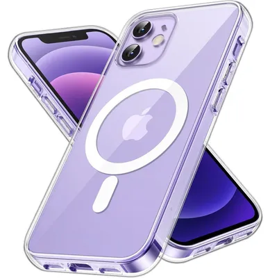 Productafbeelding van Magnetische telefoonhoesje voor iPhone 12/12 Pro (6,1 inch), compatibel met MagSafe, schokbestendig, transparant