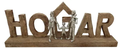 Dekorative Figur, braun, Aluminium & Holz, 55x7,5x21 cm