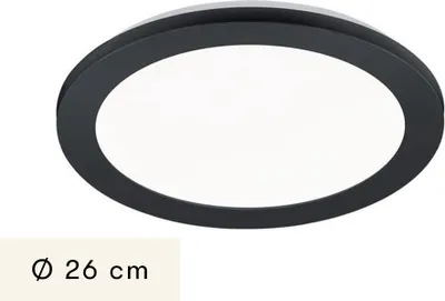 Productafbeelding van Shadora Plafondlamp, diameter 26 cm, Ruri, zwart, mat
