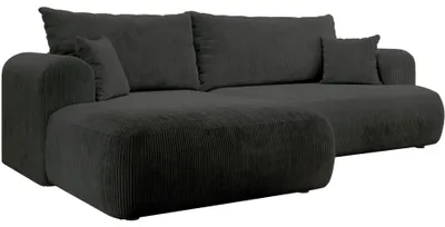 Produktbild von Selsey Ovo Cord – Ecksofa Schlaffunktion, Bettkasten, Cordstoff, links, Dunkelgrau