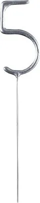 Produktbild von Wunderkerzen silber Zahl 5, 17cm