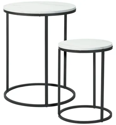 Obrázok produktu pre Odkladací stolík kov/MDF biela/čierna