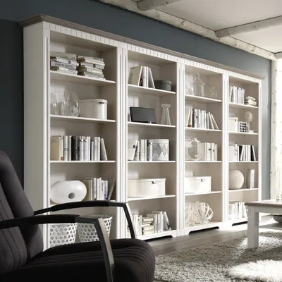 Produktbild von Regalwand Massivholz weiß 321 cm CORDOBA