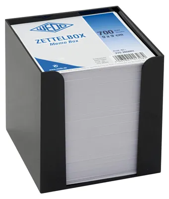Zdjęcie produktu dla WEDO Memo Box Pudełko na notatki wypełnione plastikiem 700 kartek Czarne