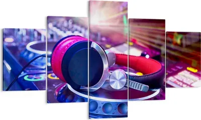 Produktbild von Bild auf Leinwand - Leinwandbild - Disco Nachtclub Audio Elektronik - 125x70cm - Wand Bild - Wanddeko - Leinwanddruck - Bilder - Kunstdruck - Leinwand bilder - Wandkunst - EA125x70-2412
