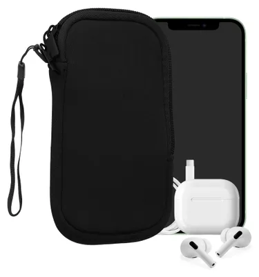 Produktbild von kwmobile Neopren Handytasche für Smartphones XS - 3,5/4" - Handy Tasche mit Reißverschluss - Handyhülle universal Schwarz