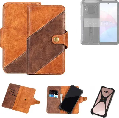 Produktbild von K-S-Trade Handyhülle Schutzhülle Bookstyle Case Wallet-Case kompatibel mit Blackview BV6200 Cover Klapphülle Kantenschutz Smartphone dunkelbraun