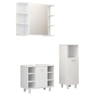 Immagine prodotto di vidaXL Set di mobili da bagno a 3 pezzi in legno bianco