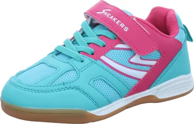 Produktbild von Sneakers Kinder-Sportschuh-Indoorschuh-Hallenschuh Türkis-Grün-Blau-Pink-Weiß, Farbe:blau, EU Größe:33
