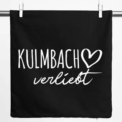 Produktbild von Huuraa Kissenbezug Kulmbach verliebt 40x40cm Black Baumwolle Dekokissenbezug Geschenkidee