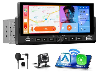 Produktbild von 6.86 Zoll Android Radio 1Din Carplay Navi Bluetooth RDS WIFI DSP GPS DAB+ 64GB