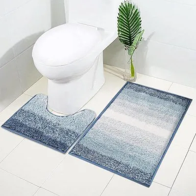 Productafbeelding van Famanu douchemat - antislipmat - blauw en wit