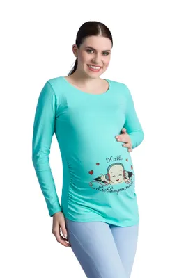 Produktbild von Umstandsshirt Langarm Hallo Lieblingsmensch mit Motiv Schwangerschaft M.M.C.