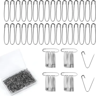 Obrázek produktu pro Bezpečnostní jehly, malé, 2,4 cm, 300 kusů, stříbrné barvy, pro ruční práce