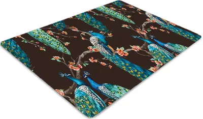 Produktbild von Stuhlunterlage Bürostuhlunterlage 120 cm x 90 cm Bodenmatte Bürostuhlunterlage - Pfau