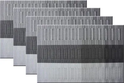 Produktbild von Platzsets, 4er-Set, hitzebeständig, für Esstische (4, Schwarz + Grau)