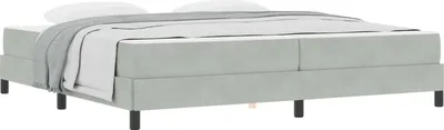 Produktbild von Boxspringbett mit Matratze Hellgrau 200 x 200 cm Stoff