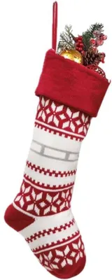 Obrázek produktu pro Velký vánoční ponožka – pletená – 46 cm – s klasickými vzory – vhodná jako dekorace a dárek