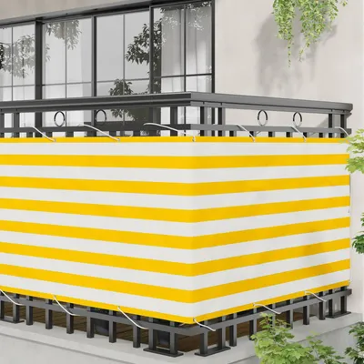 Produktbild von Möbel Balkonsichtschutz - Gelb - CLORIS Balkonsichtschutz Gelb und Weiß 100x200 cm Oxford-Stoff,0.548 Kg - 395539