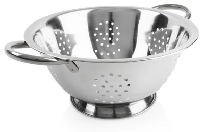 Produktbild von Vilde | Küchensieb Edelstahl 24 cm - Nudelsieb mit Griffen - Seiher mit Fuß