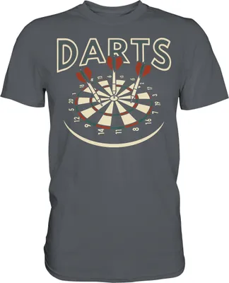 Produktbild von Vintage Darts Dartscheibe Sport Dartpfeile T-Shirt – Dark Grey / L