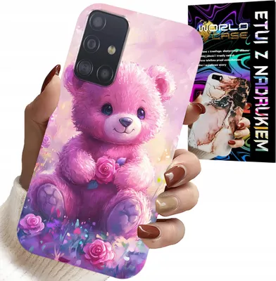 Produktbild von Hülle Für Samsung Galaxy M31S - Süsser Teddybär Auf Rosa Hintergrund, Hülle + Glas