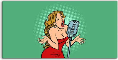 Produktbild von Coloray Canvas 100x50  Wandbild Leinwand Bilder Sängerin Comic Cartoon Pop Art Retro