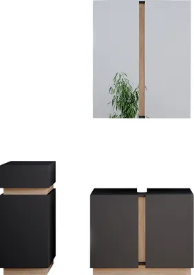 Produktbild von Badmöbel-Set Vicco Gloria Anthrazit 3 Teile, mit Midischrank, Model 40893