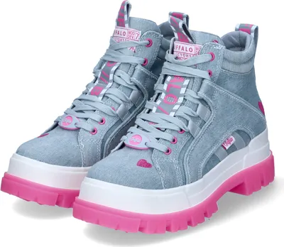 Produktbild von Buffalo Damen Boots/ Schnürboots/ High Sneaker ASPHA NIC MID Blau Textil Größe: 38