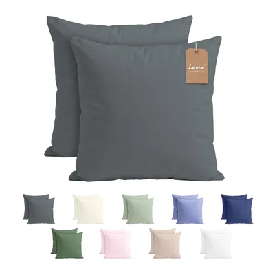 Produktbild von Lavea® 2er Set Kissenbezug - 80x80 - Anthrazit