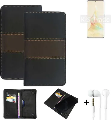 Produktbild von K-S-Trade Handyhülle + Kopfhörer kompatibel mit Oppo Reno8 T 5G Schutzhülle Walletcase Bookstyle Tasche Schutz Case Hülle Wallet Cover Kunstleder