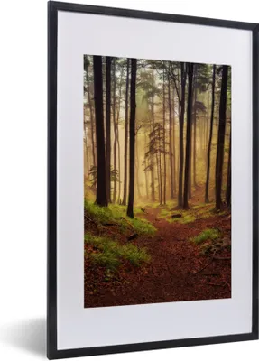 Produktbild von MuchoWow® Gerahmtes Poster Bäume - Natur - Wald 40x60 cm - Poster mit Schwarzem Bilderrahmen Wandposter Rahmen Foto Bilder - Poster in Rahmen