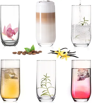 Produktbild von PLATINUX Elegante Trinkgläser aus Glas 360ml (max. 440ml) Set 6 Teilig Wassergläser Saftgläser Longdrinkgläser Trinkglas