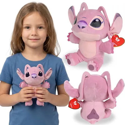 Produktbild von Ty Disney Lilo & Stitch ANGEL Plüschmaskottchen, Plüschtier, Kuscheltier Beanie Babies, weiches Sensorikspielzeug, 20 cm